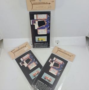 Vtg Farrow Ind 3-Dimensional Toys 2 Fire Trucks & Tuff Stuff Skip Loader Diy Box